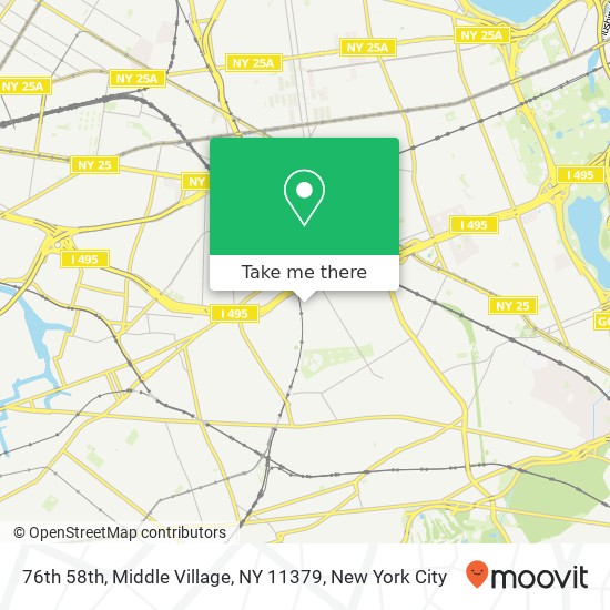 Mapa de 76th 58th, Middle Village, NY 11379