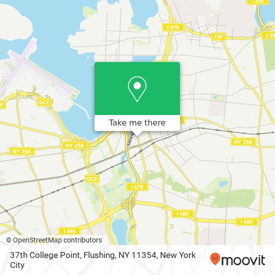 Mapa de 37th College Point, Flushing, NY 11354