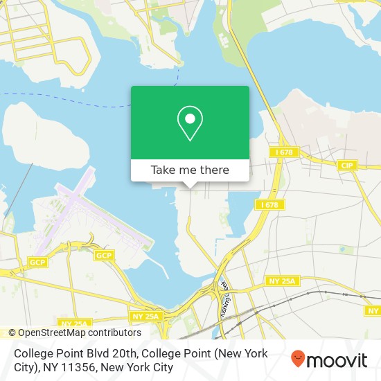Mapa de College Point Blvd 20th, College Point (New York City), NY 11356