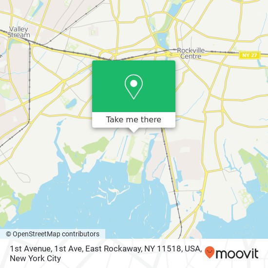 Mapa de 1st Avenue, 1st Ave, East Rockaway, NY 11518, USA