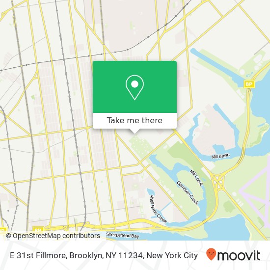 Mapa de E 31st Fillmore, Brooklyn, NY 11234