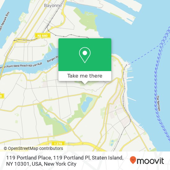 Mapa de 119 Portland Place, 119 Portland Pl, Staten Island, NY 10301, USA