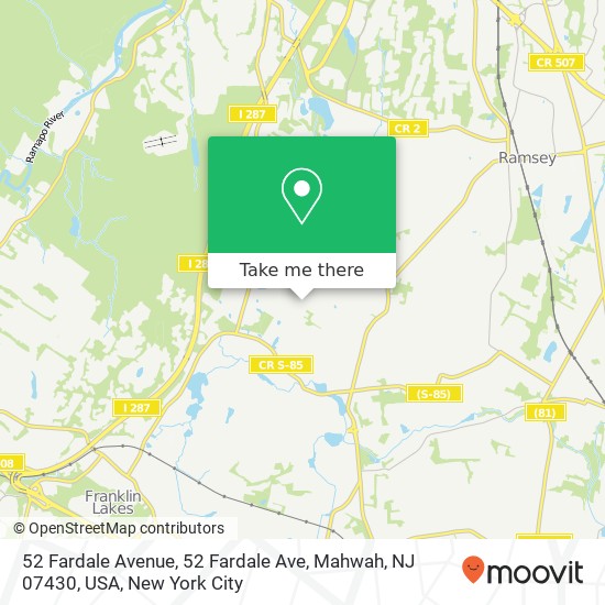 52 Fardale Avenue, 52 Fardale Ave, Mahwah, NJ 07430, USA map