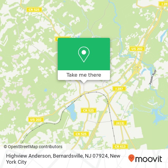 Mapa de Highview Anderson, Bernardsville, NJ 07924