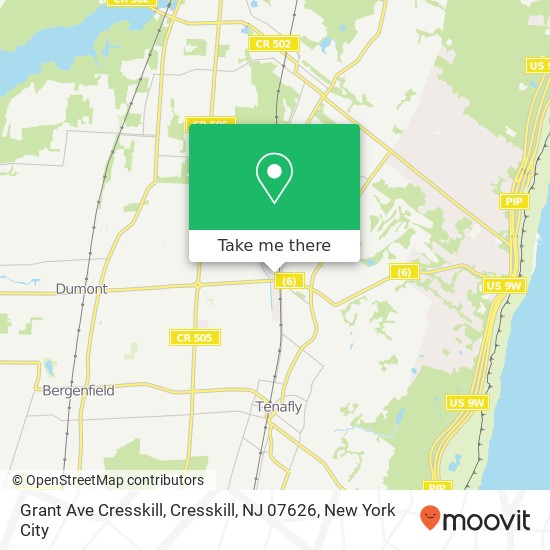 Mapa de Grant Ave Cresskill, Cresskill, NJ 07626