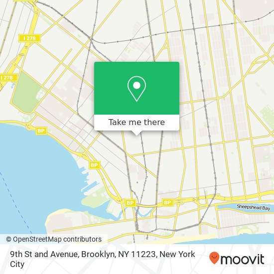 9th St and Avenue, Brooklyn, NY 11223 map