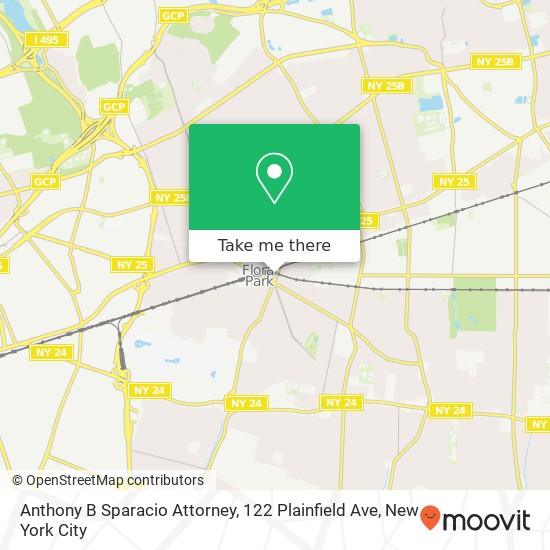 Anthony B Sparacio Attorney, 122 Plainfield Ave map