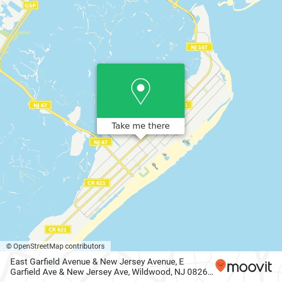 Mapa de East Garfield Avenue & New Jersey Avenue, E Garfield Ave & New Jersey Ave, Wildwood, NJ 08260, USA