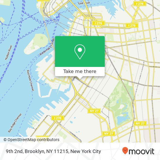 Mapa de 9th 2nd, Brooklyn, NY 11215