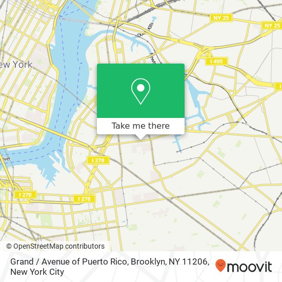 Grand / Avenue of Puerto Rico, Brooklyn, NY 11206 map