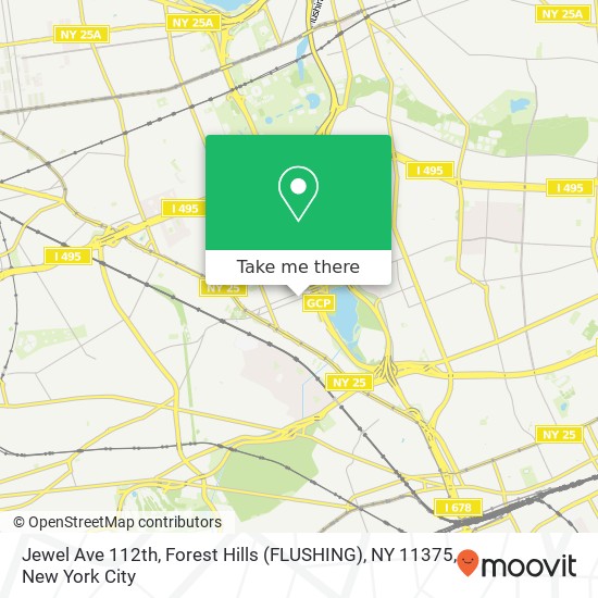 Jewel Ave 112th, Forest Hills (FLUSHING), NY 11375 map