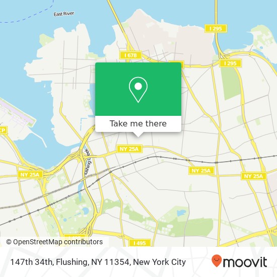 147th 34th, Flushing, NY 11354 map