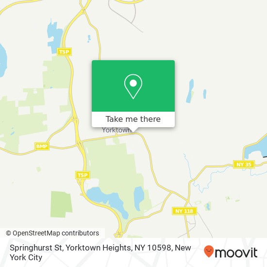 Mapa de Springhurst St, Yorktown Heights, NY 10598