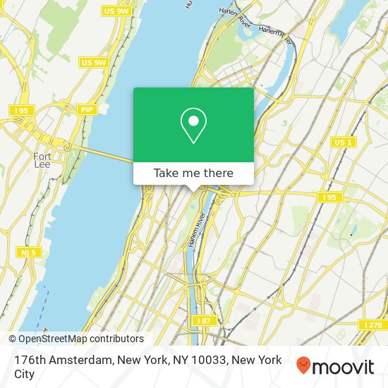 Mapa de 176th Amsterdam, New York, NY 10033