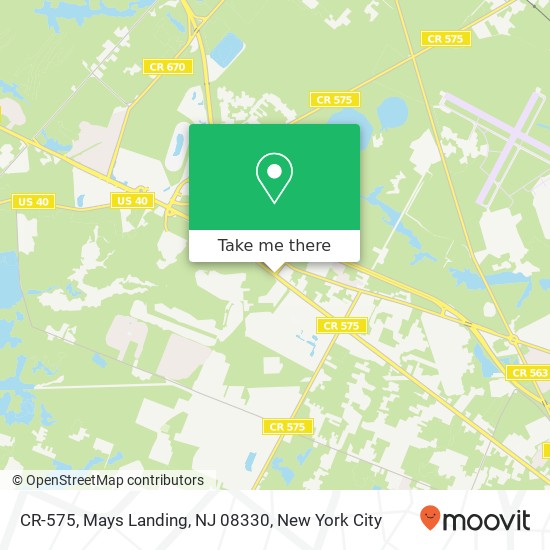 CR-575, Mays Landing, NJ 08330 map