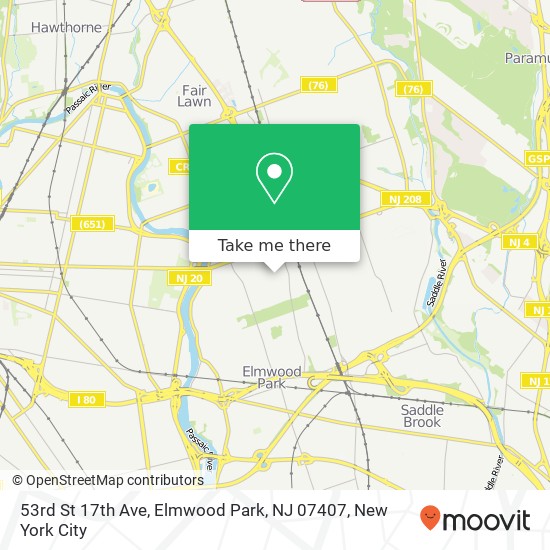 53rd St 17th Ave, Elmwood Park, NJ 07407 map