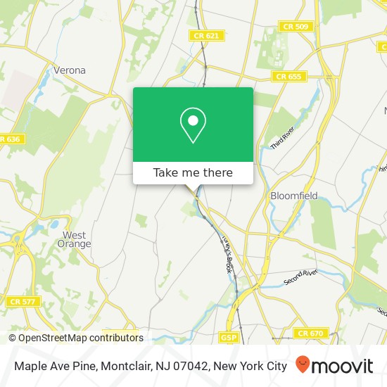 Mapa de Maple Ave Pine, Montclair, NJ 07042