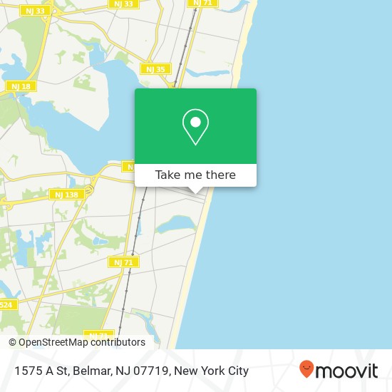 Mapa de 1575 A St, Belmar, NJ 07719