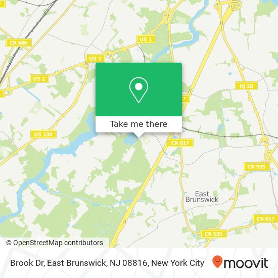 Brook Dr, East Brunswick, NJ 08816 map