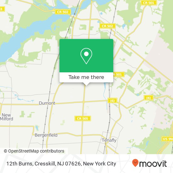 Mapa de 12th Burns, Cresskill, NJ 07626
