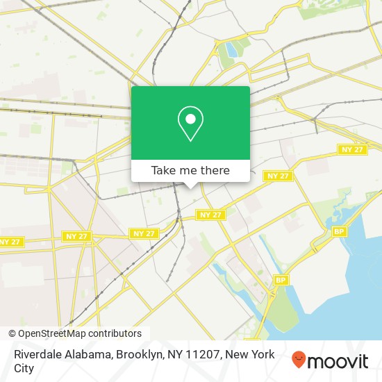 Mapa de Riverdale Alabama, Brooklyn, NY 11207