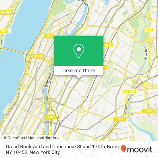 Grand Boulevard and Concourse St and 170th, Bronx, NY 10452 map