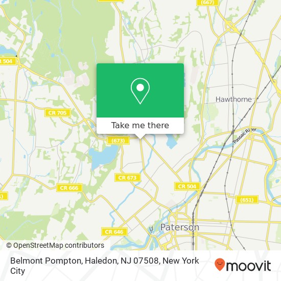 Mapa de Belmont Pompton, Haledon, NJ 07508
