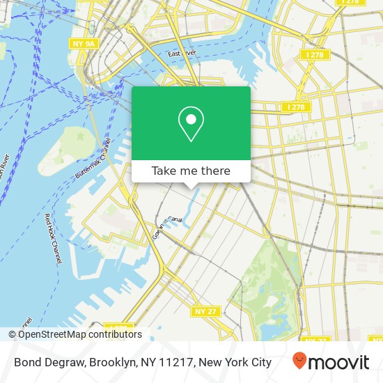 Mapa de Bond Degraw, Brooklyn, NY 11217