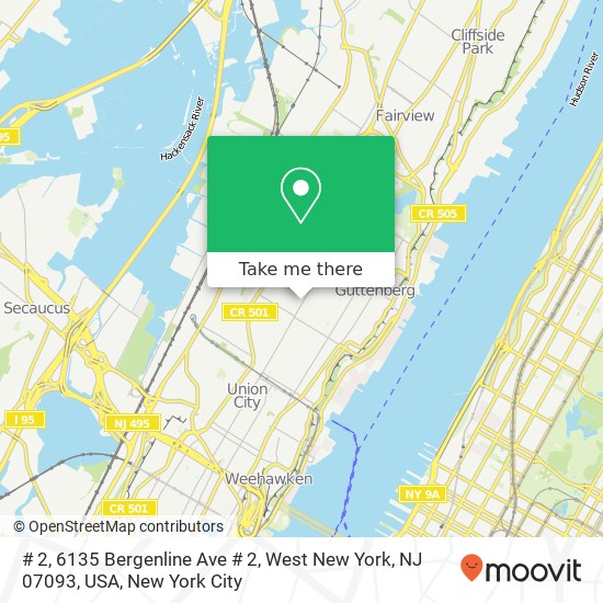 Mapa de # 2, 6135 Bergenline Ave # 2, West New York, NJ 07093, USA