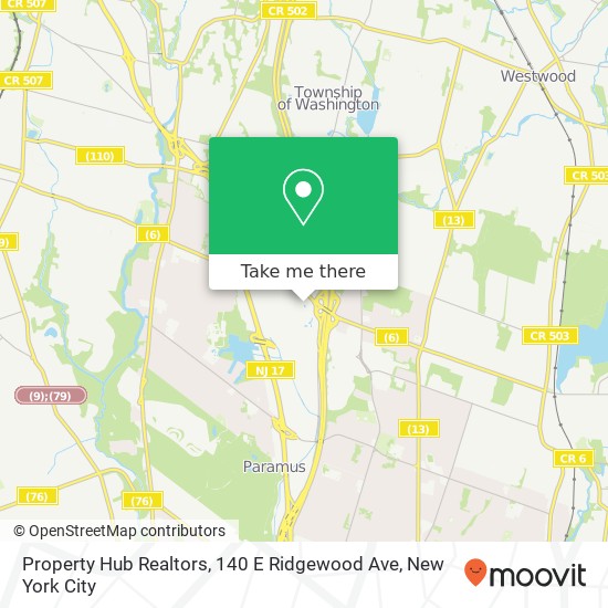 Mapa de Property Hub Realtors, 140 E Ridgewood Ave