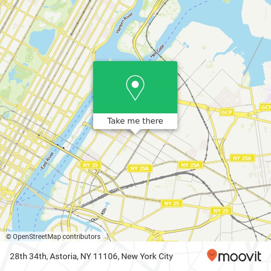 Mapa de 28th 34th, Astoria, NY 11106