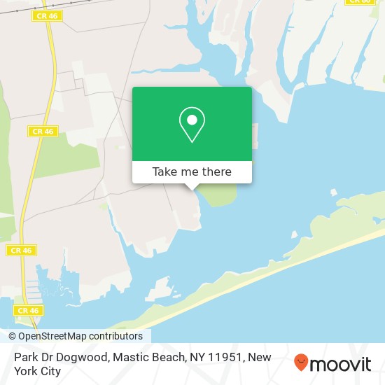 Mapa de Park Dr Dogwood, Mastic Beach, NY 11951