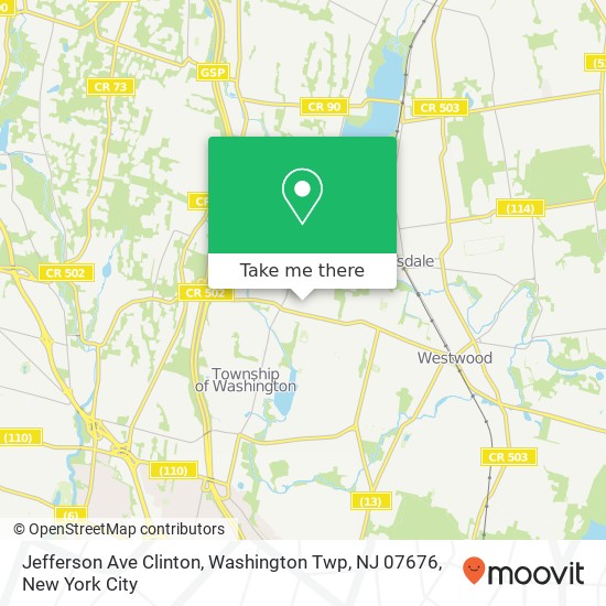 Mapa de Jefferson Ave Clinton, Washington Twp, NJ 07676