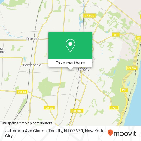 Jefferson Ave Clinton, Tenafly, NJ 07670 map