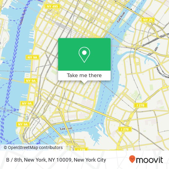 Mapa de B / 8th, New York, NY 10009