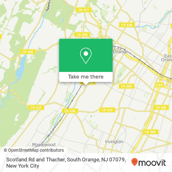 Mapa de Scotland Rd and Thacher, South Orange, NJ 07079