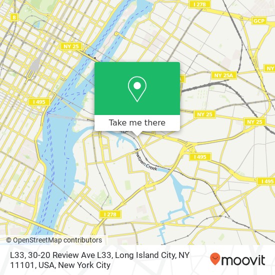 Mapa de L33, 30-20 Review Ave L33, Long Island City, NY 11101, USA