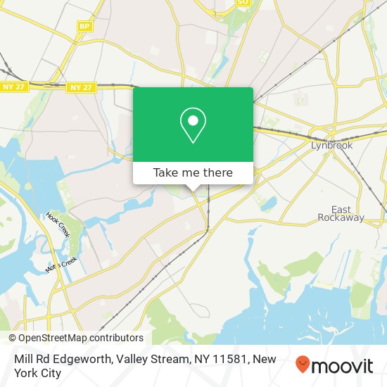 Mapa de Mill Rd Edgeworth, Valley Stream, NY 11581