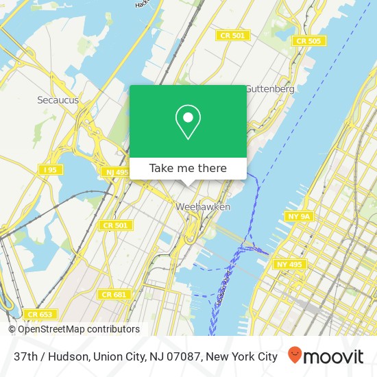 37th / Hudson, Union City, NJ 07087 map