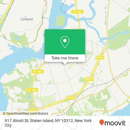 Mapa de 917 Alcott St, Staten Island, NY 10312