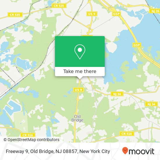 Mapa de Freeway 9, Old Bridge, NJ 08857