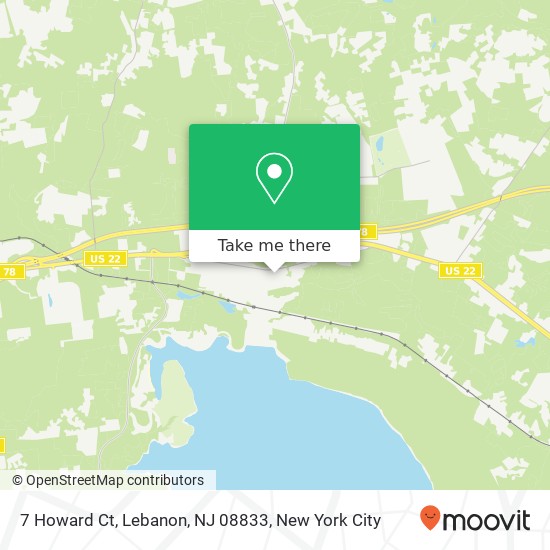 Mapa de 7 Howard Ct, Lebanon, NJ 08833