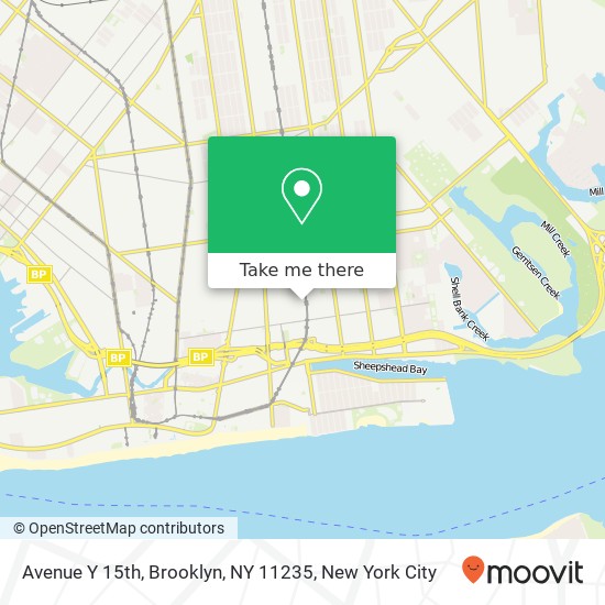 Mapa de Avenue Y 15th, Brooklyn, NY 11235