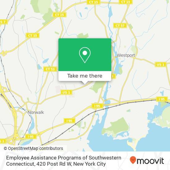 Employee Assistance Programs of Southwestern Connecticut, 420 Post Rd W map