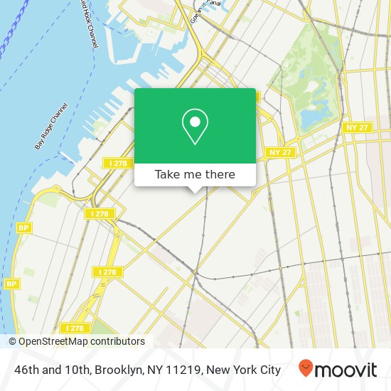 46th and 10th, Brooklyn, NY 11219 map