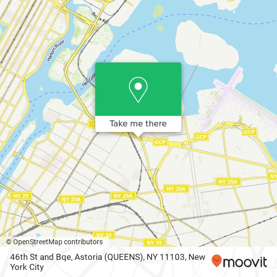 Mapa de 46th St and Bqe, Astoria (QUEENS), NY 11103