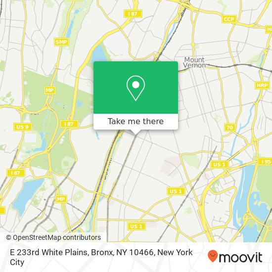 Mapa de E 233rd White Plains, Bronx, NY 10466