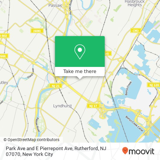 Park Ave and E Pierrepont Ave, Rutherford, NJ 07070 map