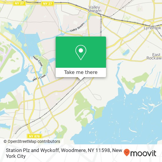 Mapa de Station Plz and Wyckoff, Woodmere, NY 11598