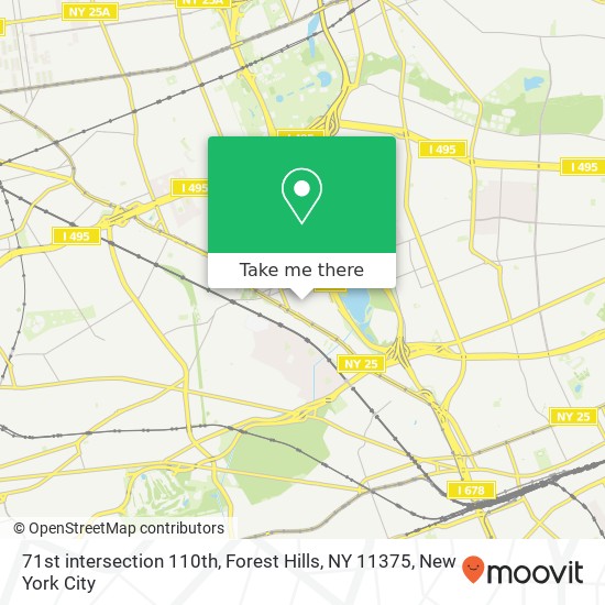 71st intersection 110th, Forest Hills, NY 11375 map
